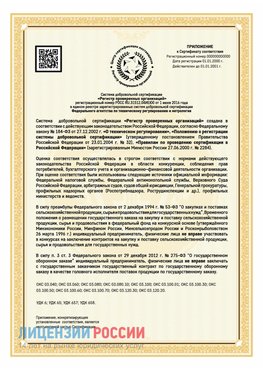 Приложение к сертификату для ИП Тобольск Сертификат СТО 03.080.02033720.1-2020